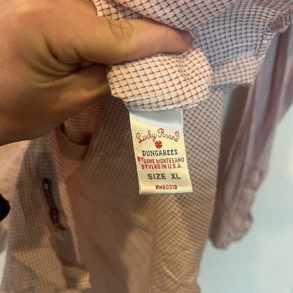 Lucky Brand Shirt Men’s XL Red Check Pearl Snap Classic Fit Cotton Western‎ EUC - Picture 4 of 5